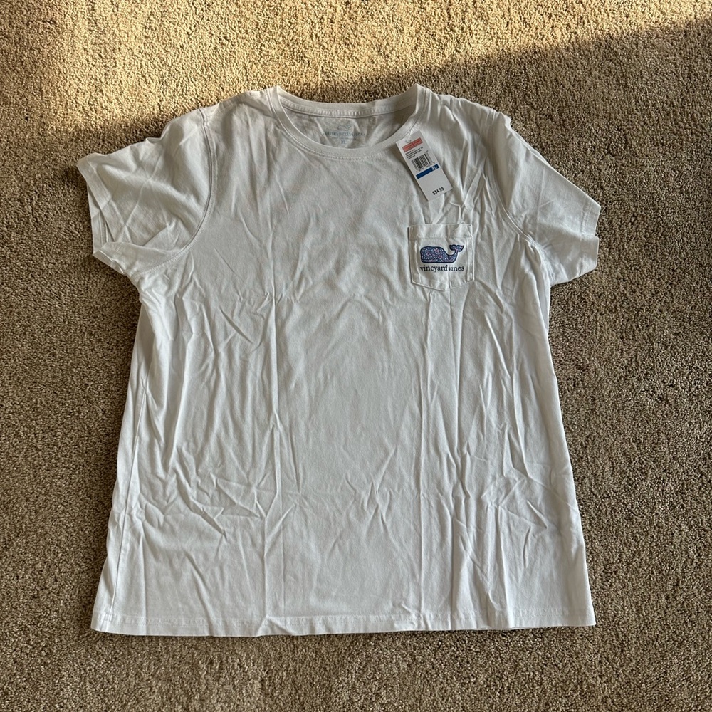 Vineyard Vines White Women’s Short Sleeve Tee Spring Flowers